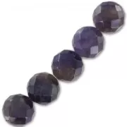 Perles Rondes facettées 8 mm en pierre gemme Amethyste grade A x10