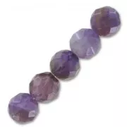 Perles Rondes facettées 6 mm en pierre gemme Amethyste x15