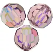 Perles rondes facettées Preciosa - Round Bead 6 mm - Light Amethyst AB x6