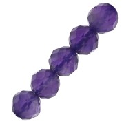 Perles Rondes facettées 4 mm en pierre gemme Amethyste x20