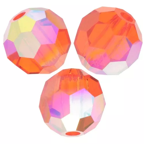 Perles rondes facettées Preciosa - Round Bead 6 mm - Hyacinth AB x6