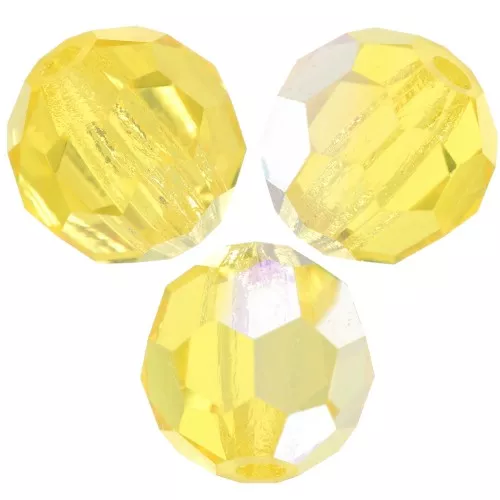 Perles rondes facettées Preciosa - Round Bead 6 mm - Citrine AB x6