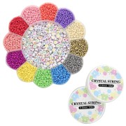 Kit de 3370 perles lettres & rocailles 8/0 pour bracelets d'amitié - Multicolore|raw }}