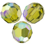 Perles rondes facettées Preciosa - Round Bead 6 mm - Olivine AB x6|raw }}