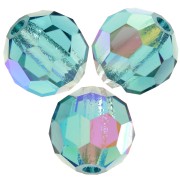 Perles rondes facettées Preciosa - Round Bead 6 mm - Indicolite AB x6|raw }}