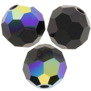 Perles rondes facettées Preciosa - Round Bead 6 mm - Jet AB x6|raw }}