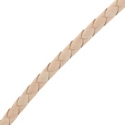 Cordon cuir tressé 8 mm - Naturel x 50 cm|raw }}