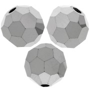 Perles rondes facettées Preciosa - Round Bead 6 mm - Jet Hematite Full x6|raw }}