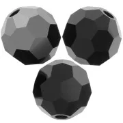 Perles rondes facettées Preciosa - Round Bead 6 mm - Jet Hematite Half x6