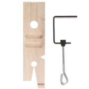 Cheville d'établi forme V pré-découpée en bois 22.5x6 cm avec étau en acier x1|raw }}