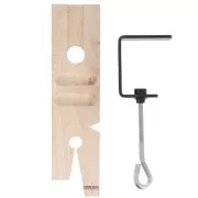 Cheville d'établi forme V pré-découpée en bois 22.5x6 cm avec étau en acier x1