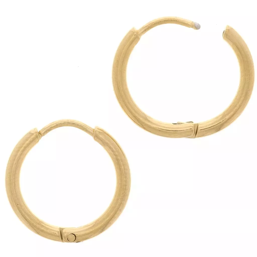 32 Créoles Huggie 16mm En Acier Inoxydable – 2 Couleurs (or Et Argent) – Pour Création Bijoux DIY