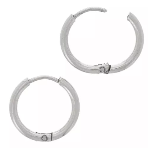 Créoles rondes 16 mm - Fil 2 mm - Acier Inoxydable 304L x20