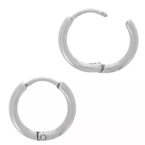 Créoles rondes 14 mm - Fil 2 mm - Acier Inoxydable 304L x20