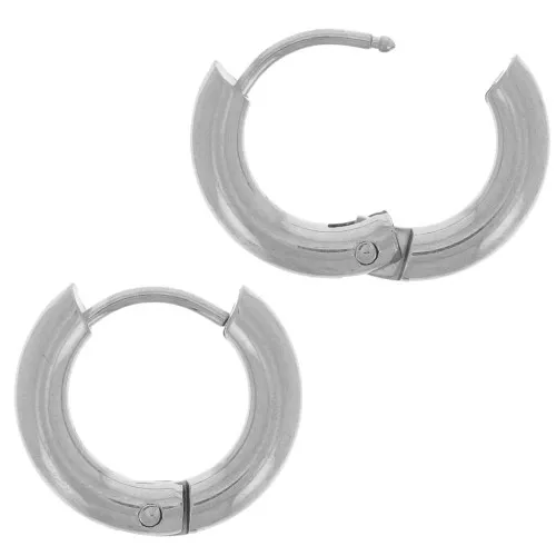 Créoles rondes 13 mm - Fil 2.5 mm - Acier inoxydable 304L x2