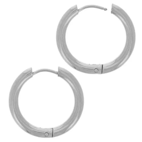 Créoles rondes 19 mm - Fil 2.5 mm - Acier inoxydable 304L x2