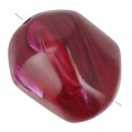 Perle baroque irrégulière en résine opaque 19x15 mm - Rouge foncé marbré x1|raw }}