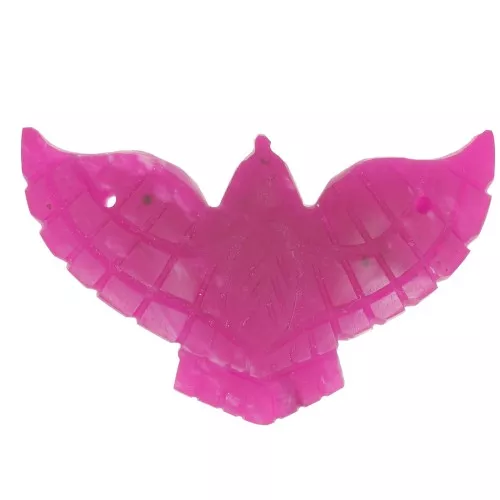 Intercalaire aigle 42x24 mm en pierre gemme teintée - Calcédoine rose x1