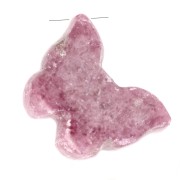 Pendentif papillon 12x17 mm en pierre gemme - Rhodonite x1
