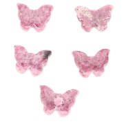 Pendentif papillon 12x17 mm en pierre gemme - Rhodonite x1