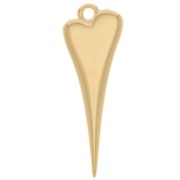 Pendentif coeur 28x10 mm - Doré à l'or fin x1|raw }}