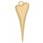 Pendentif coeur 28x10 mm - Doré à l'or fin x1