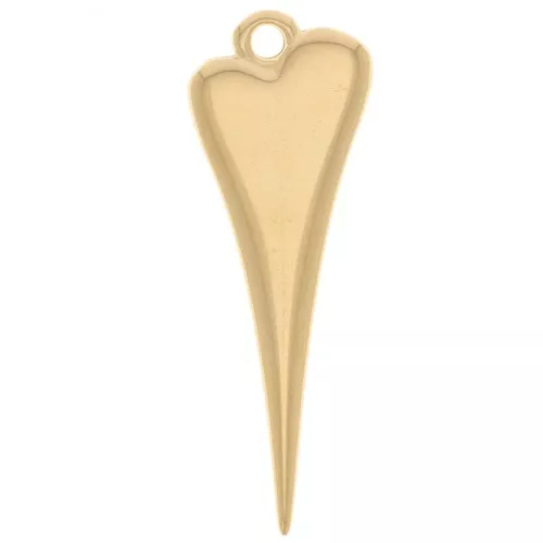 Pendentif coeur 28x10 mm - Doré à l'or fin x1