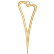 Pendentif coeur évidé 38x14 mm - Doré à l'or fin x1|raw }}