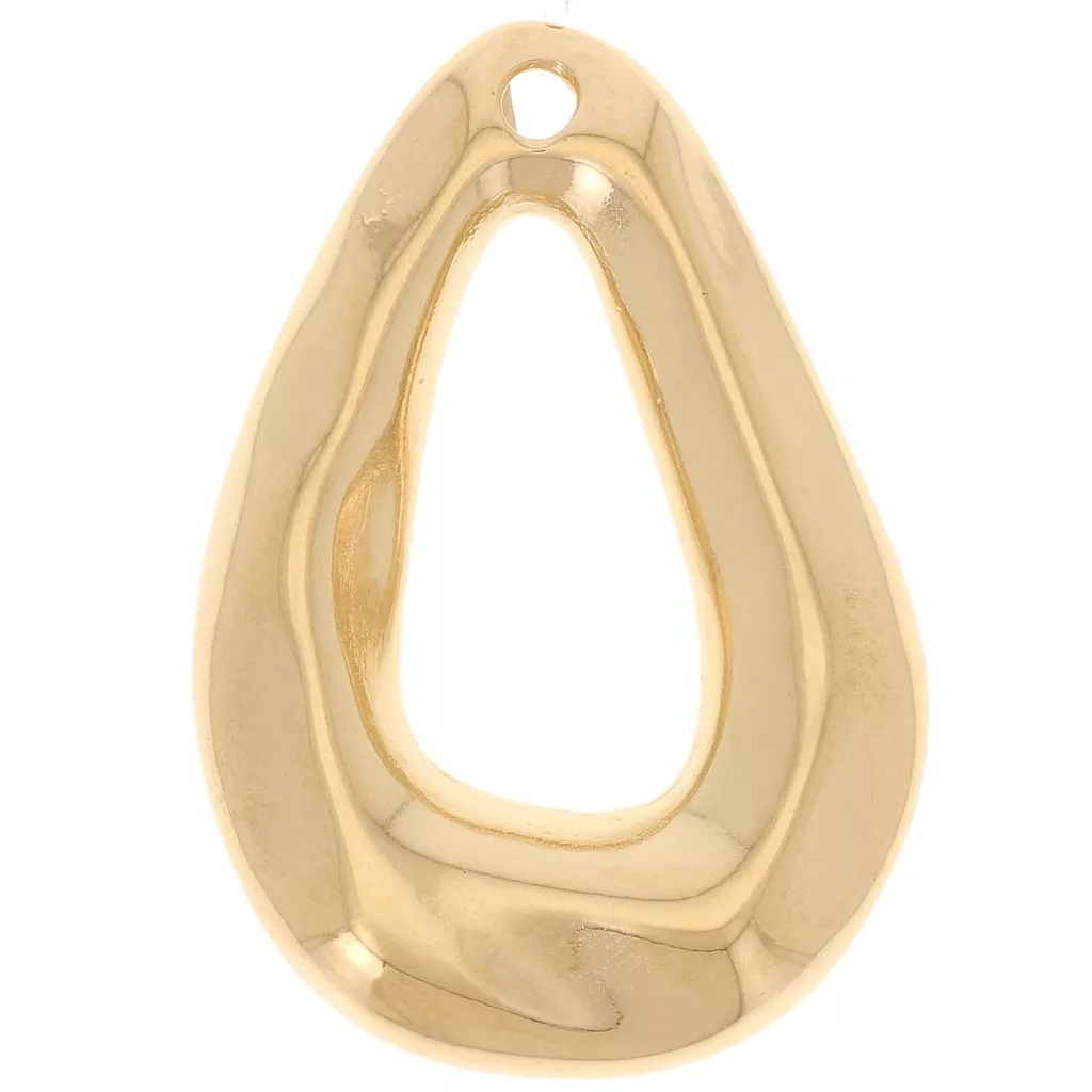 Collier Pendentif Martelé En Métal Doré Et Émail, Signé 'A' - Bijou D'Artiste En Excellent État Occasion