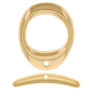 Fermoir ovale bombé en T 21x17 mm pour bracelet ou collier - Doré à l'or fin x1