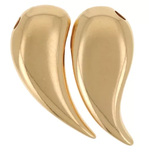 Pendentif coeur à partager 20x16 mm - Doré à l'or fin x1