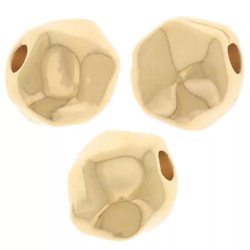 Perle ronde irrégulière 8 mm - Doré à l'or fin x1