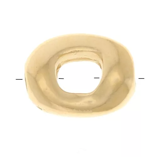 Perle rectangle évidee 8x6 mm - Doré à l'or fin x1