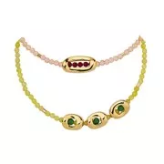 Perle rectangle évidee 8x6 mm - Doré à l'or fin x1