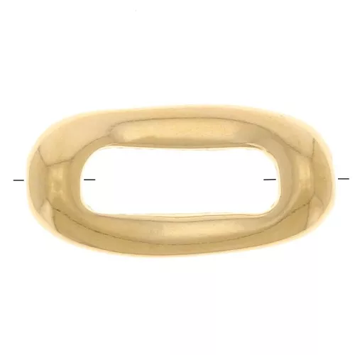 Perle rectangle évidee 13x6.5 mm - Doré à l'or fin x1