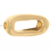 Perle rectangle évidee 13x6.5 mm - Doré à l'or fin x1