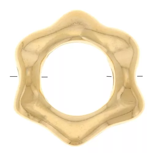 Perle fleur évidée 13 mm - Doré à l'or fin x1