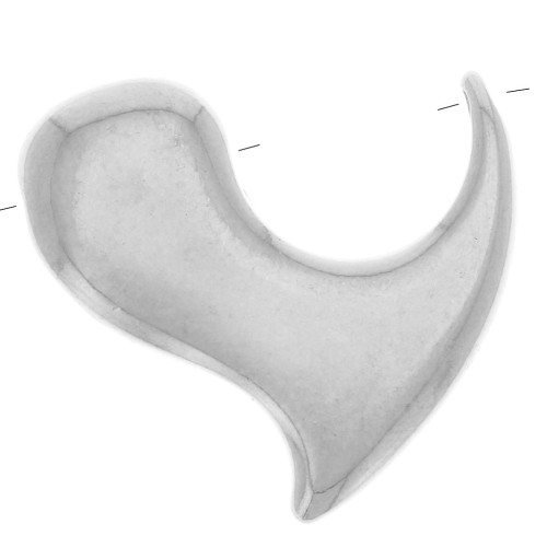 Pendentif coeur 20x22 mm pour perle 10 mm - Placage Argent fin vieilli x1