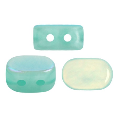 Perles en verre Lipsi® par Puca® 4x6 mm - Blue Green Opal AB x10g