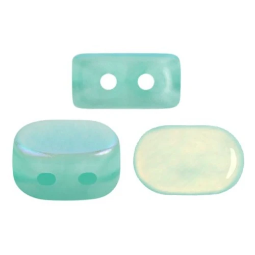 Perles en verre Lipsi® par Puca® 4x6 mm - Blue Green Opal AB x10g