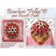 Perles en verre Lipsi® par Puca® 4x6 mm - Light Rose Opal Mat Gold Splash x10g