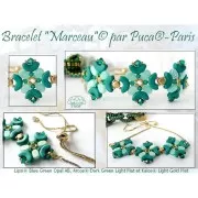 Perles en verre Lipsi® par Puca® 4x6 mm - Blue Green Opal x10g