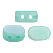 Perles en verre Lipsi® par Puca® 4x6 mm - Blue Green Opal Mat AB x10g