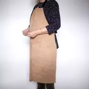 Tablier en cuir de daim souple avec poche - pour bijoutier - Marron x1