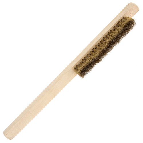 Brosse métallique laiton - 3 rangs - 22 cm - poils longs moyens x1