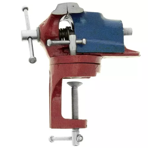Etau agrafe d'établi rotatif 14.5x12 cm - Bleu - Rouge x1