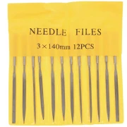 Jeu de 12 limes aiguilles 14 cm - Grain fin et Grain moyen