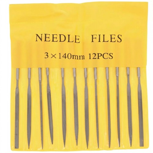 Jeu de 12 limes aiguilles 14 cm - Grain fin et Grain moyen