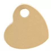 Sequin coeur 7x8 mm - médaille à graver - Acier inoxydable 304 Doré x1