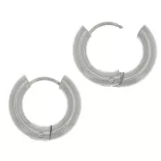 Créoles rondes 14 mm - Fil 3 mm - Acier inoxydable 304L x2